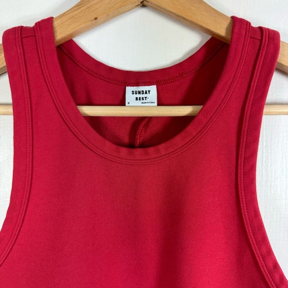 Aritzia Vibrant Red Sleeveless Mini Dress - Picture 3 of 5